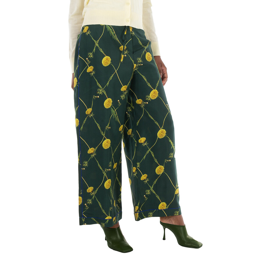 Burberry Dandelion Floral-Print Flared Trousers - 3