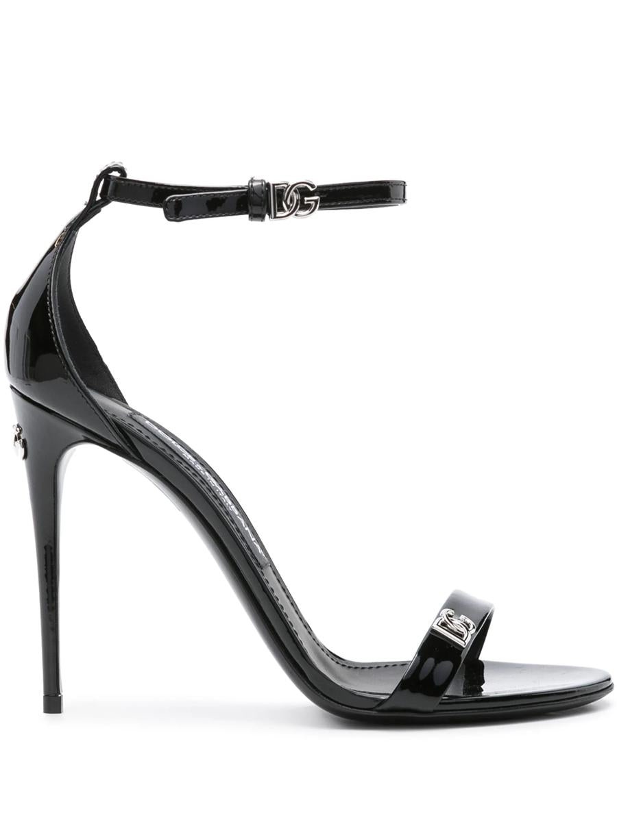 DOLCE & GABBANA SANDALS WITH LOGO PLAQUE - 1