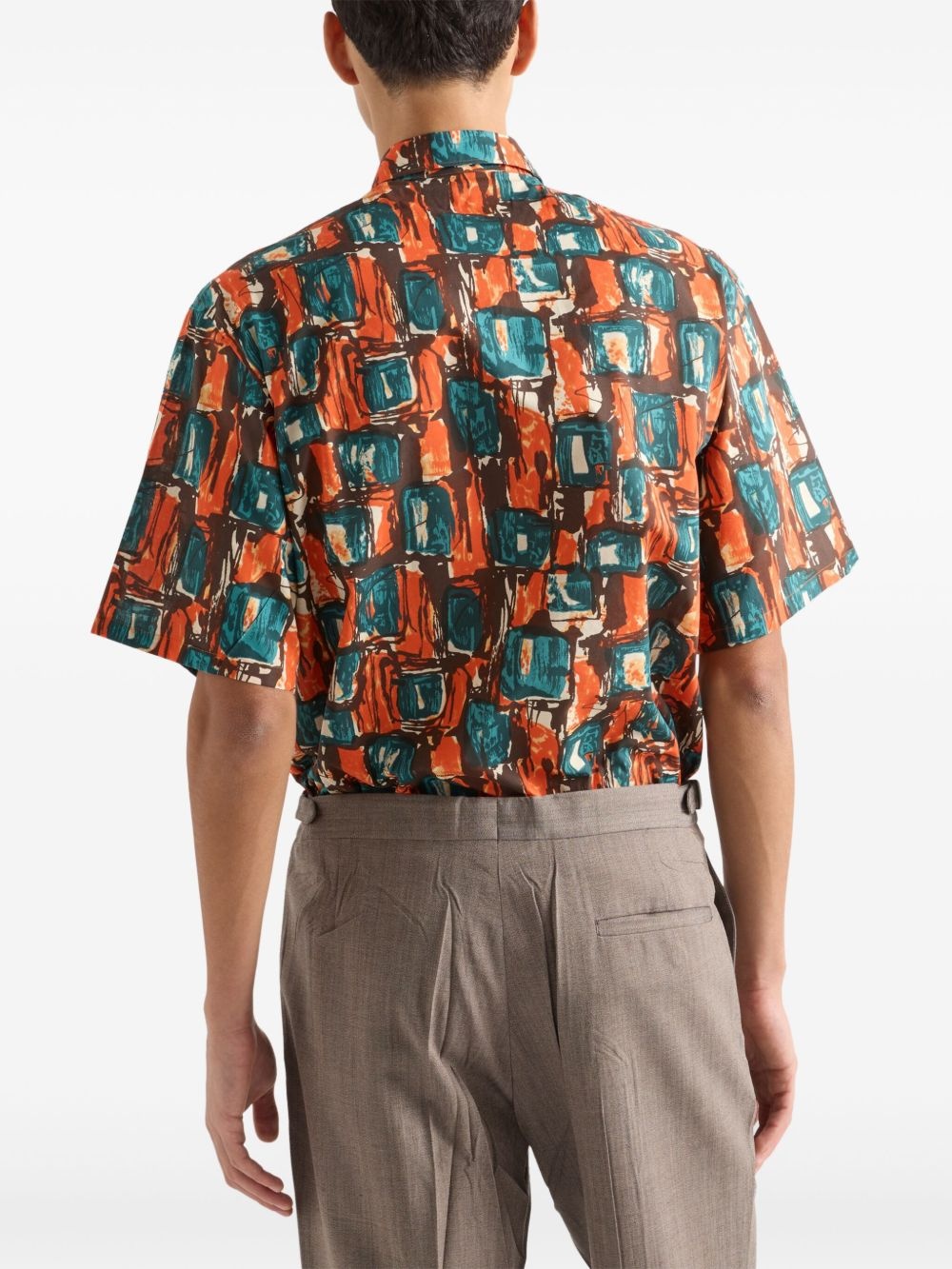 square-print shirt - 3