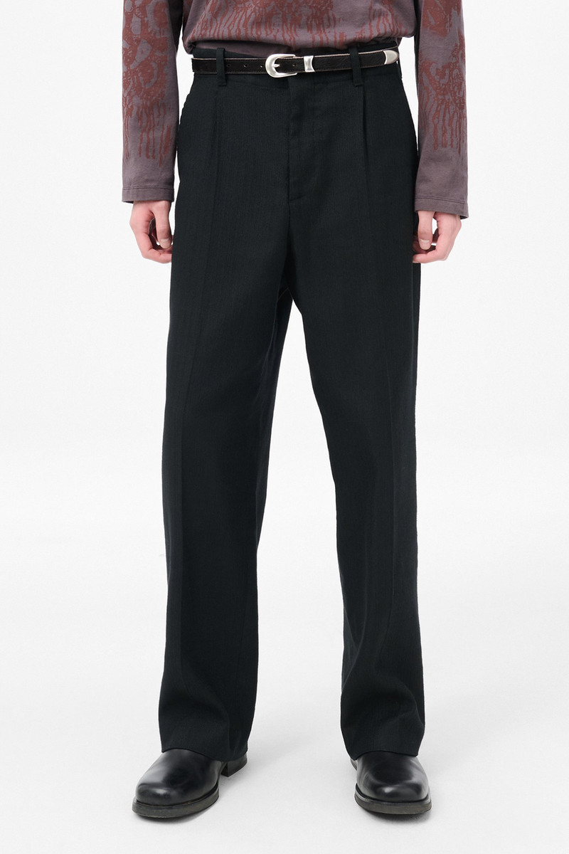 Our Legacy Borrowed Chino Coal Black Link Stripe Weave 3