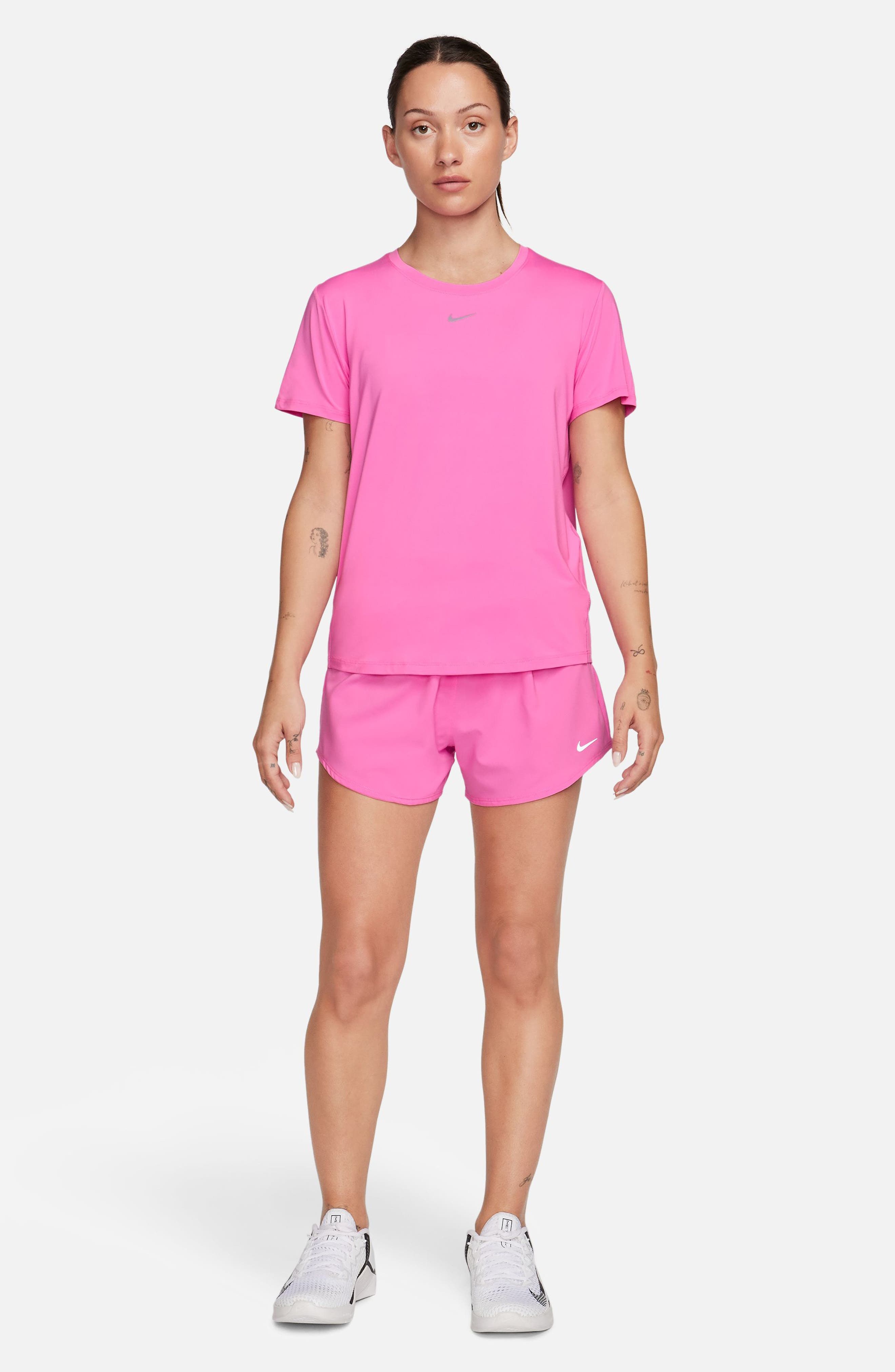 Nike One Classic Dri-FIT Training Top in 675 Plypnk/black at Nordstrom - 4