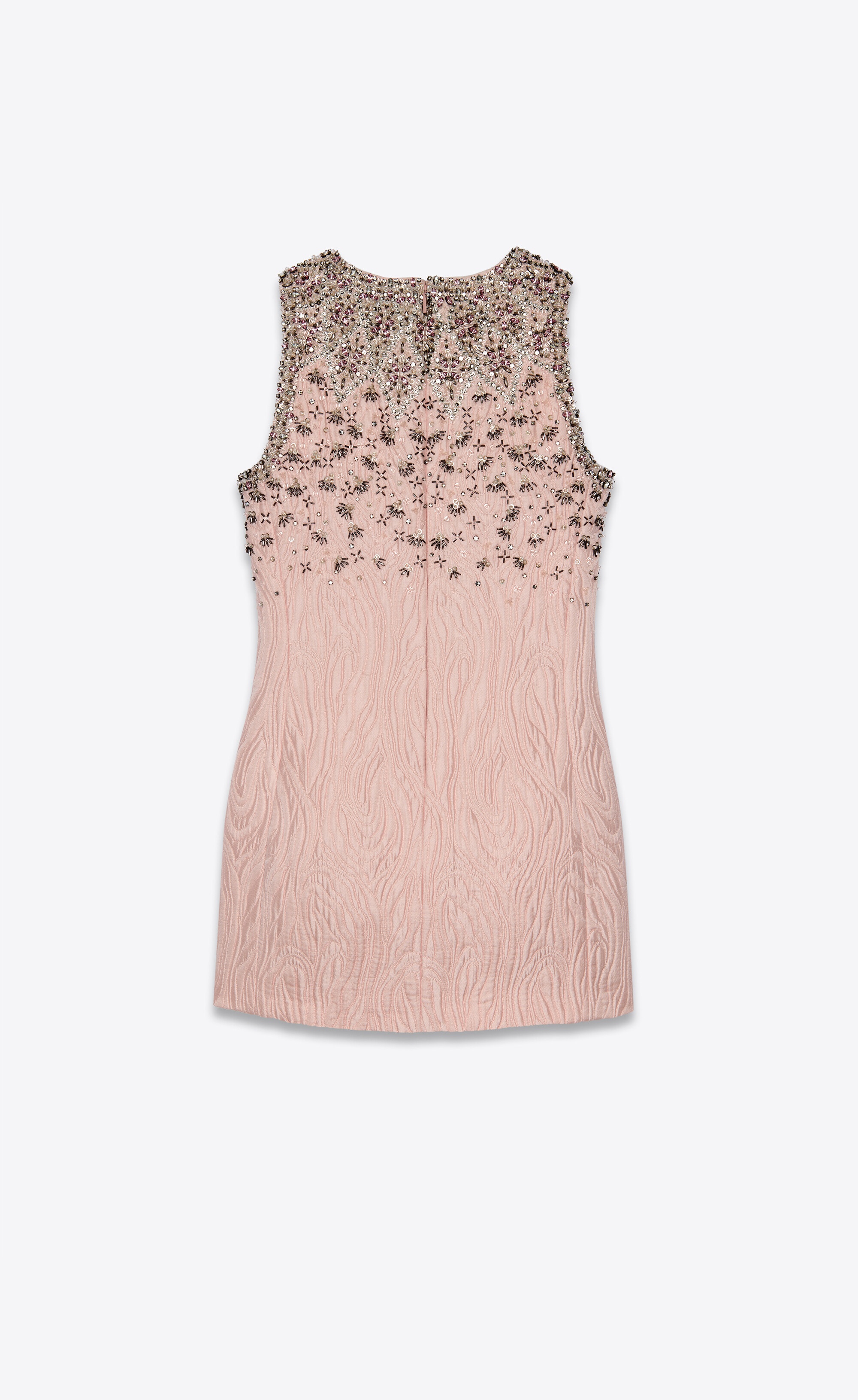 mini dress in embroidered moiré brocade - 3