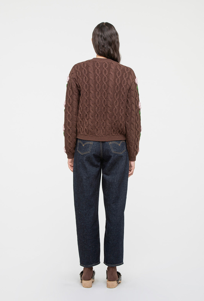 Minnie Cardigan - Chocolate Brown/Pale Pink 5