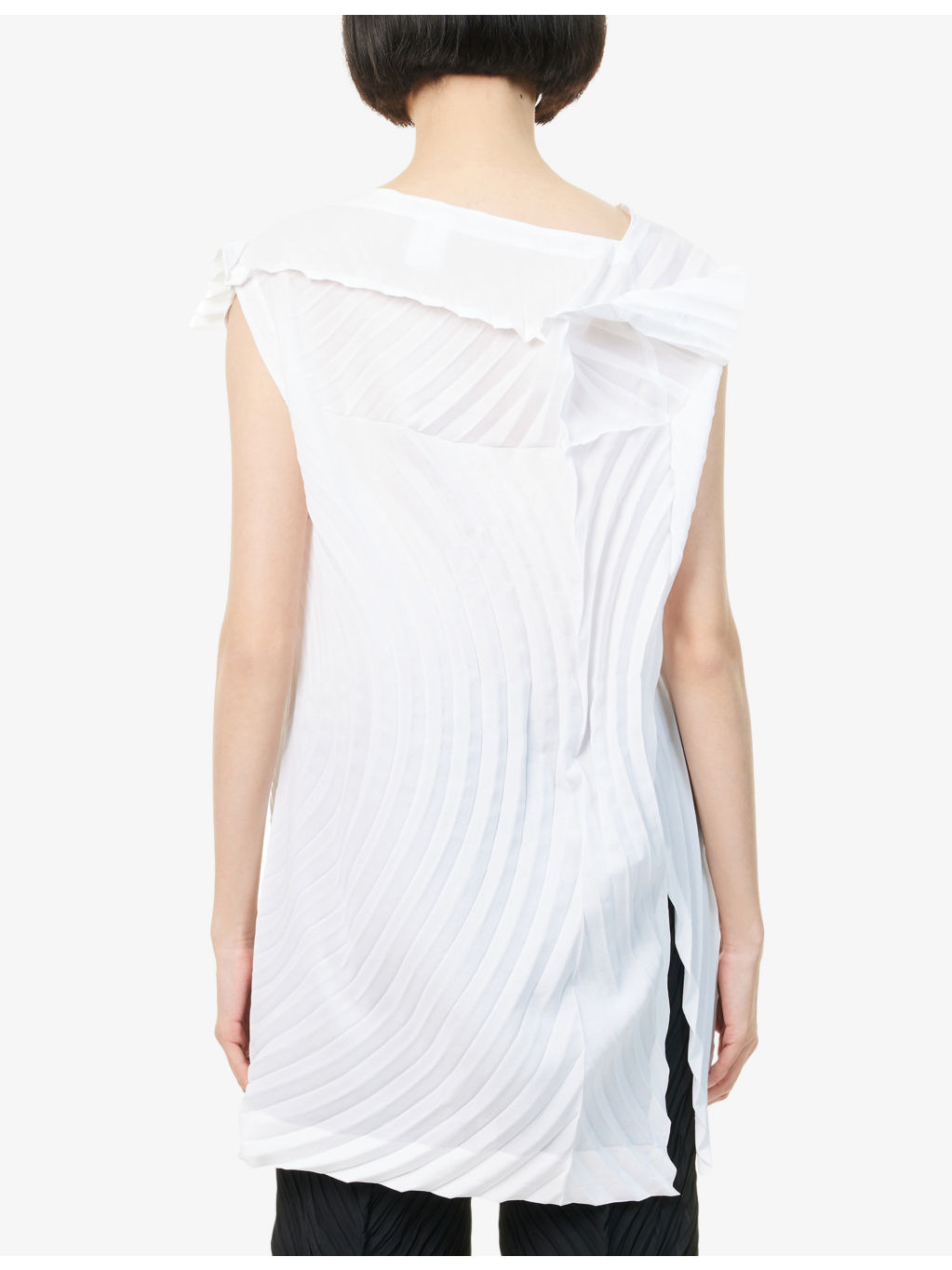 Paper Bag Pleats Knitted Midi Dress - 4