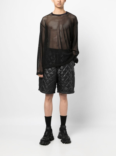 Junya Watanabe MAN diamond-quilted faux-leather shorts outlook
