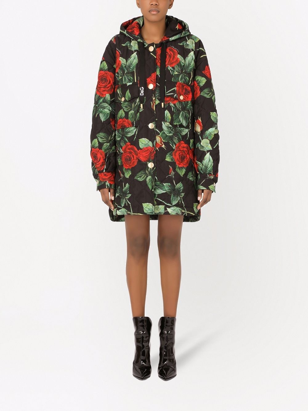 rose-print raincoat - 3