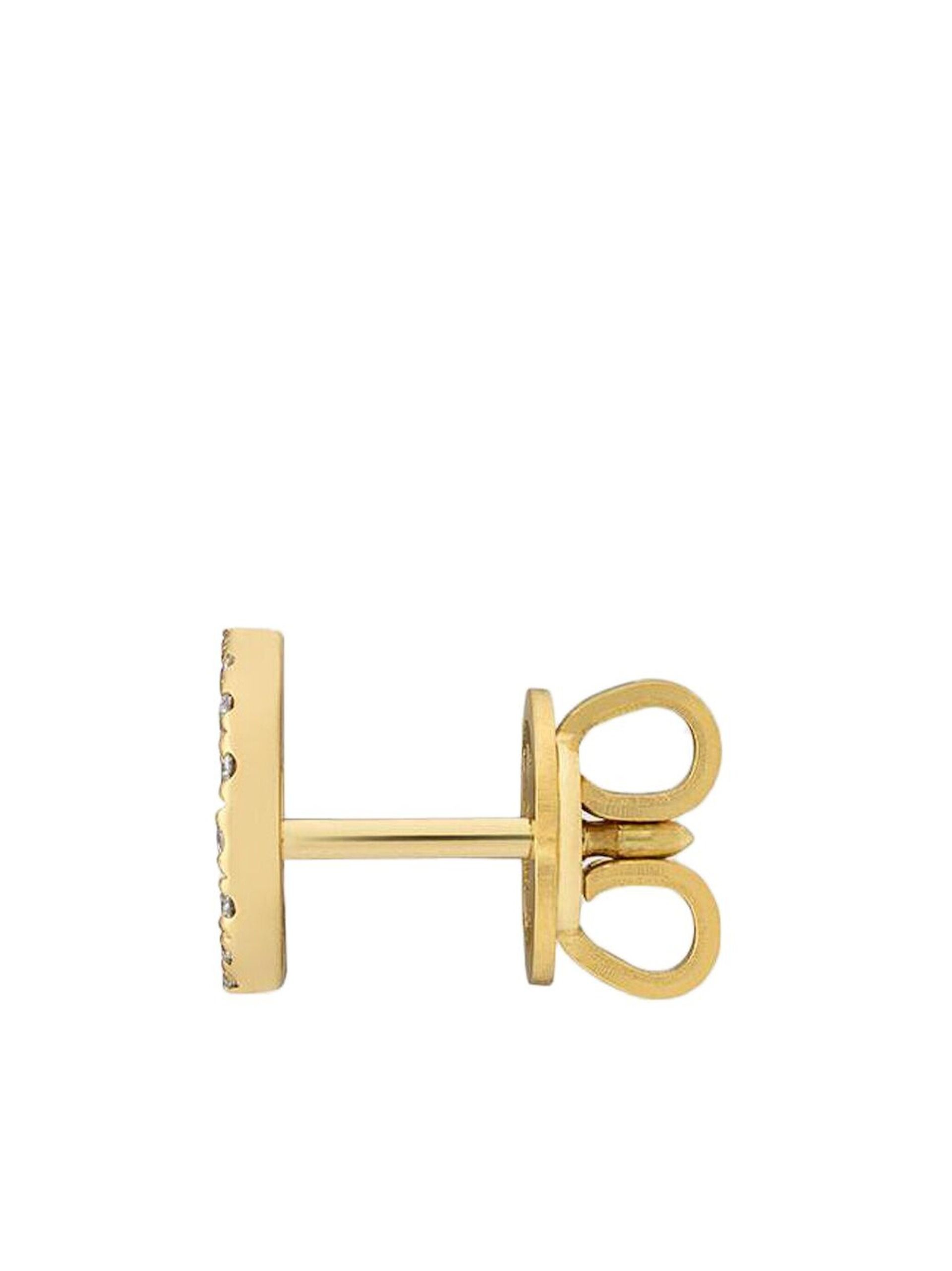 18K Yellow Gold Interlocking G Diamond Earrings - 2