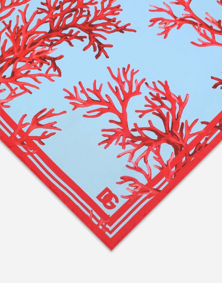 Coral-print silk bandanna - 2