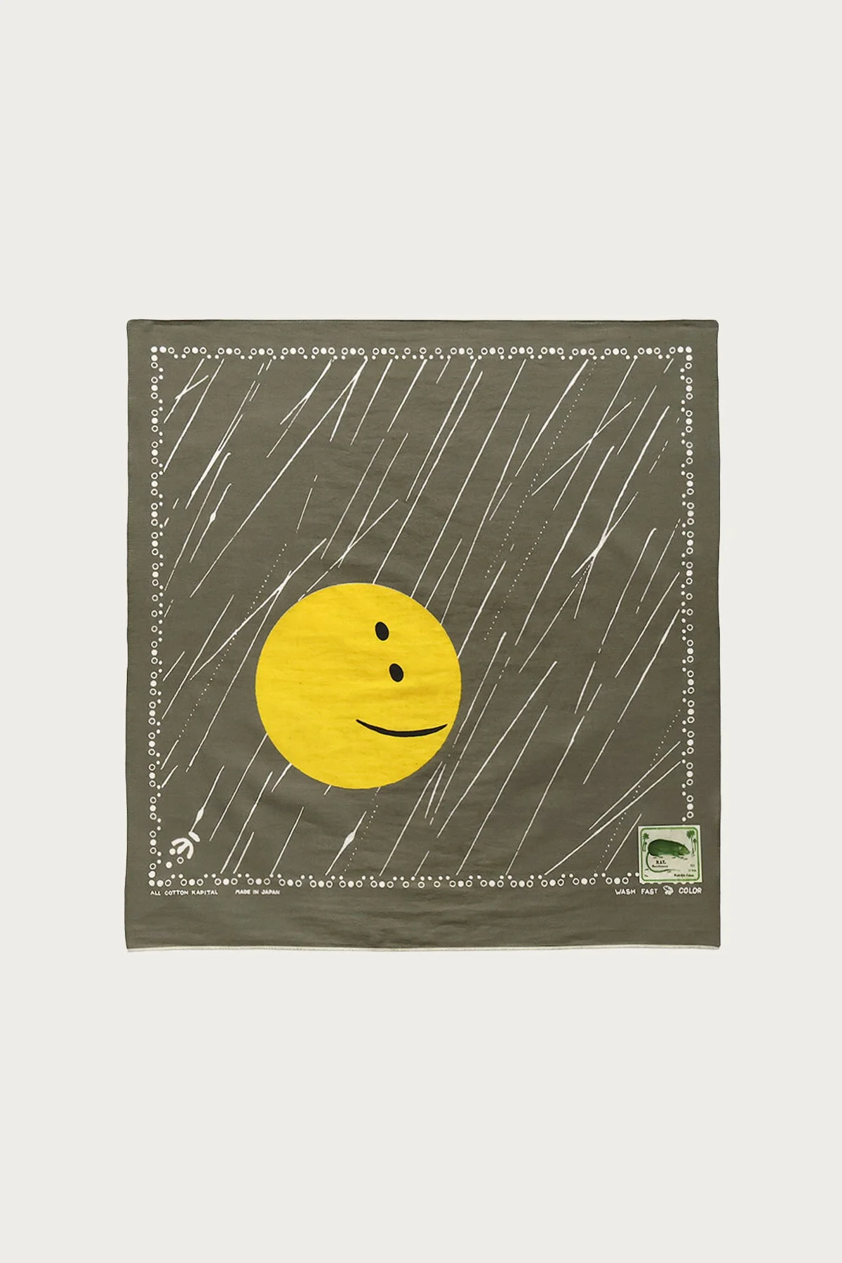 Fastcolor Selvedge Bandana (RAINBOWY) - Khaki - 1