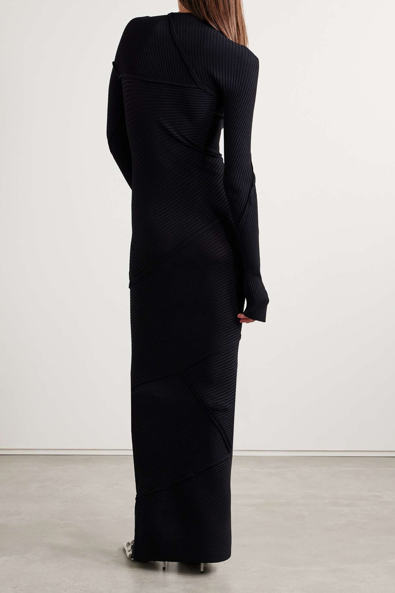Paneled ribbed-knit maxi dress 3