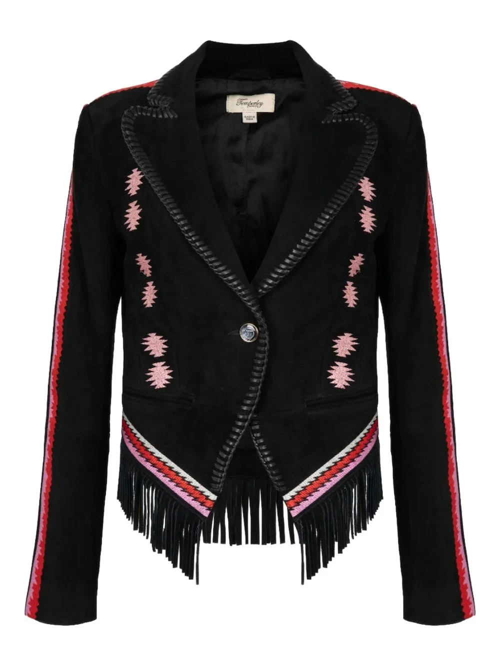 Zola embroidered suede blazer - 1