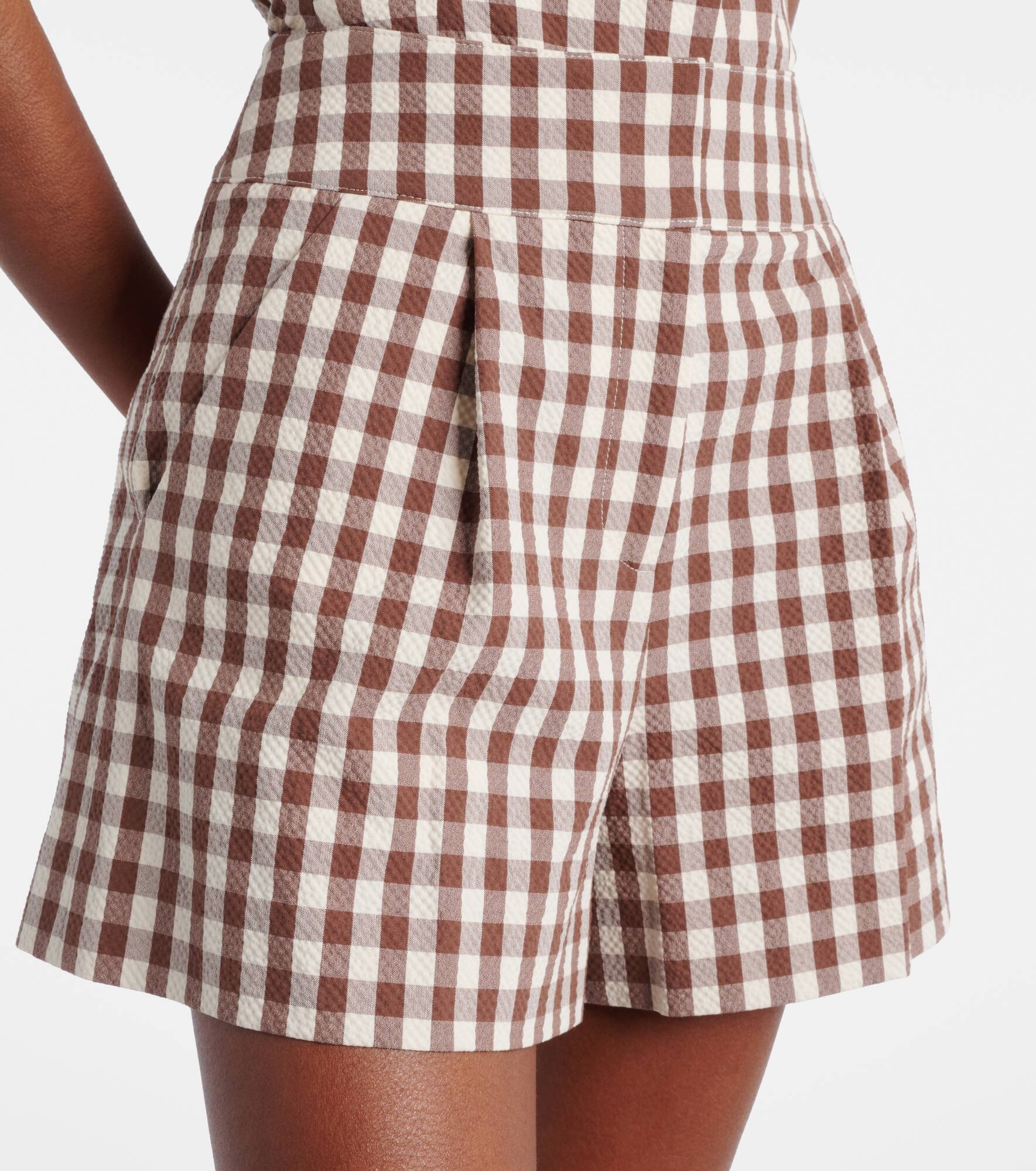 Haina gingham seersucker shorts - 4