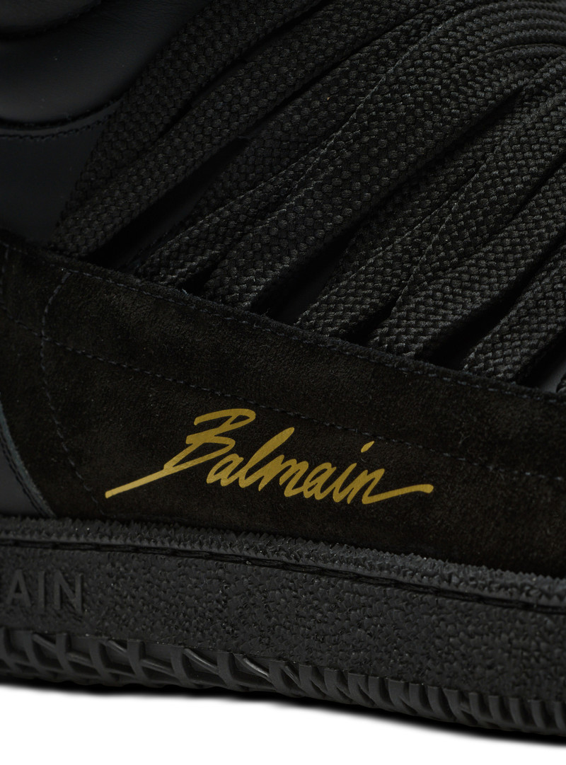 Leather Balmain Swan Mid-Top lace-up trainers 6