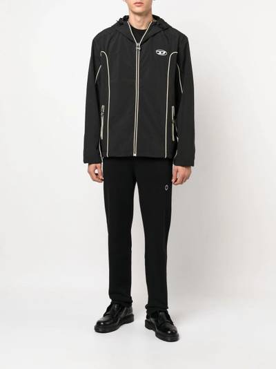 Diesel contrast piping logo-patch windbreaker outlook