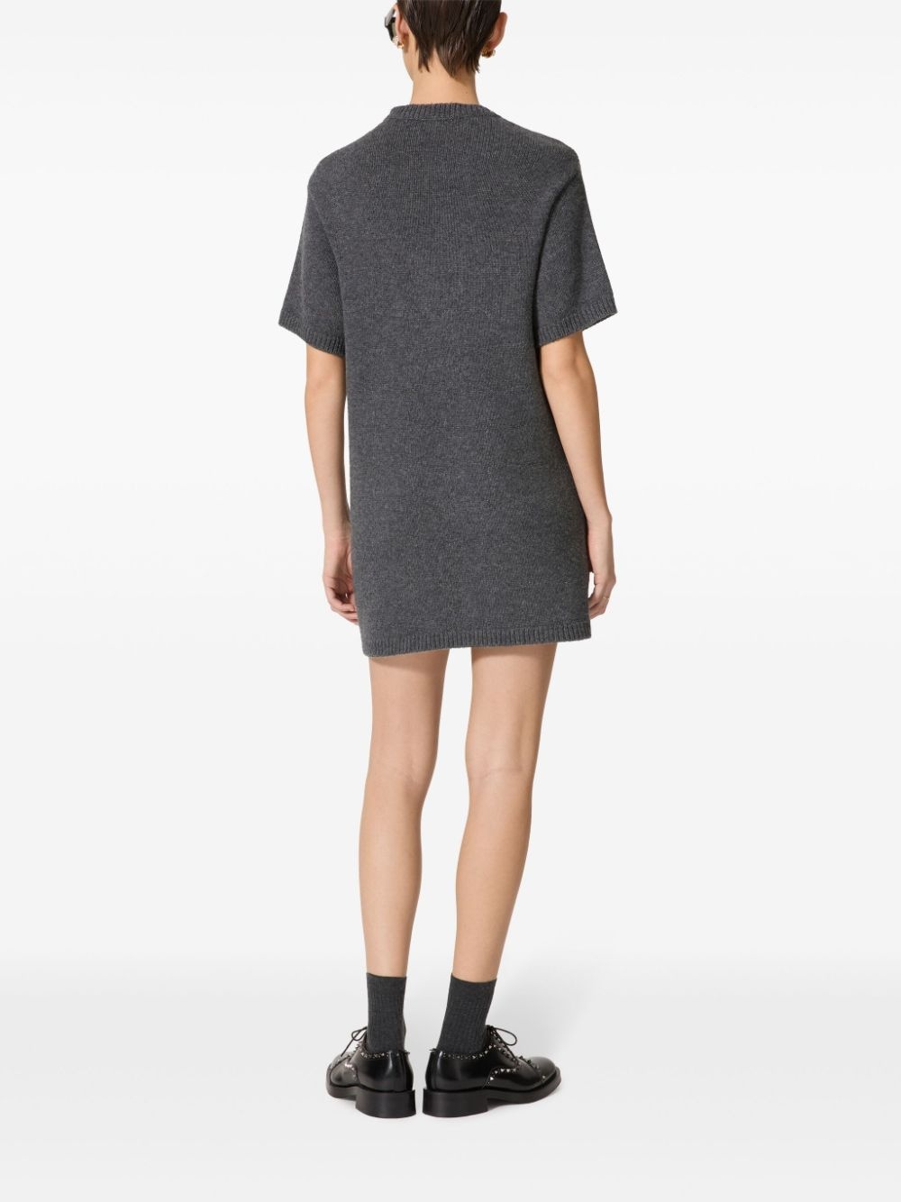 short-sleeve knitted dress - 4