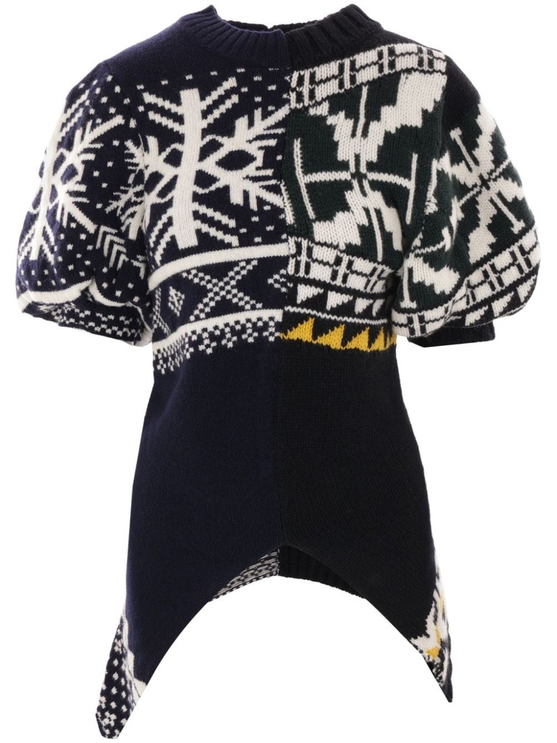patchwork short-sleeve sweater 1