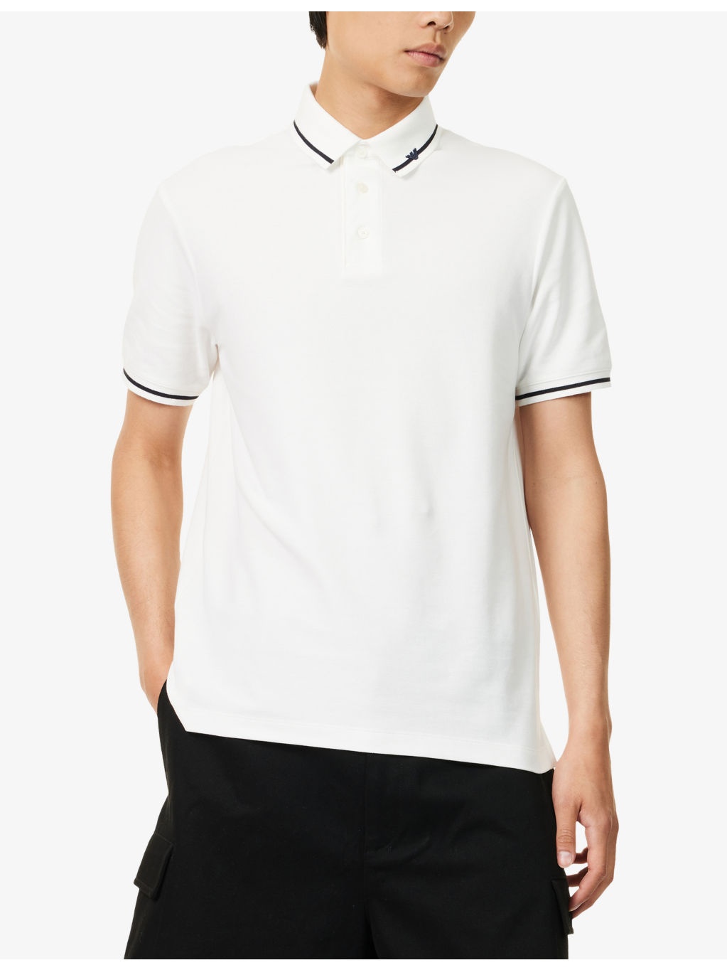 Embroidered-Logo Contrast-Trim Cotton Pique Polo Shirt - 3