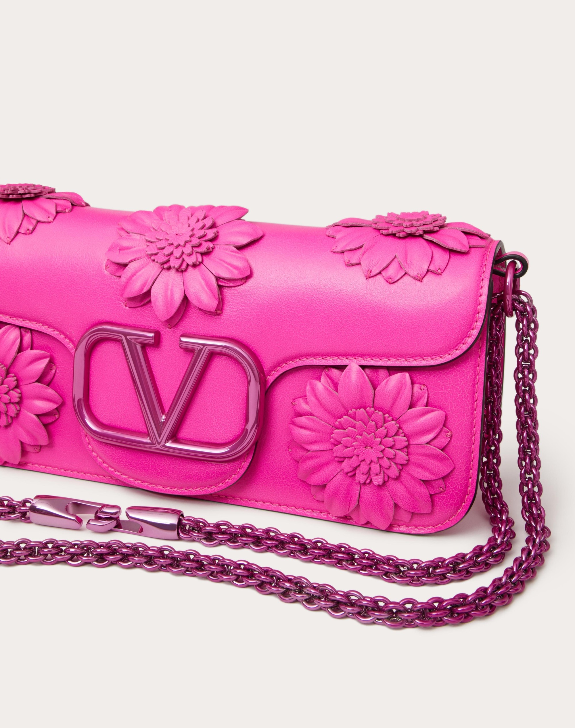 LOCÒ SHOULDER BAG WITH APPLIQUE FLOWERS - 5