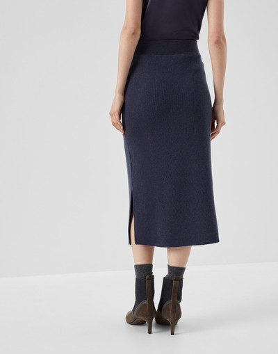 Brunello Cucinelli Virgin wool, cashmere and silk English rib knit skirt outlook