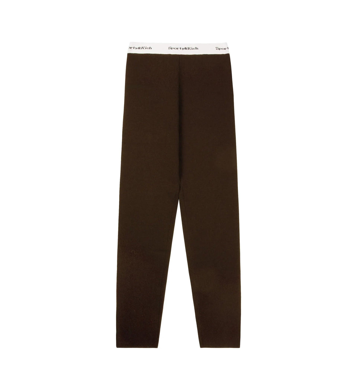 SERIF LOGO RIBBED LEGGING (CHOCOLATE) - 4