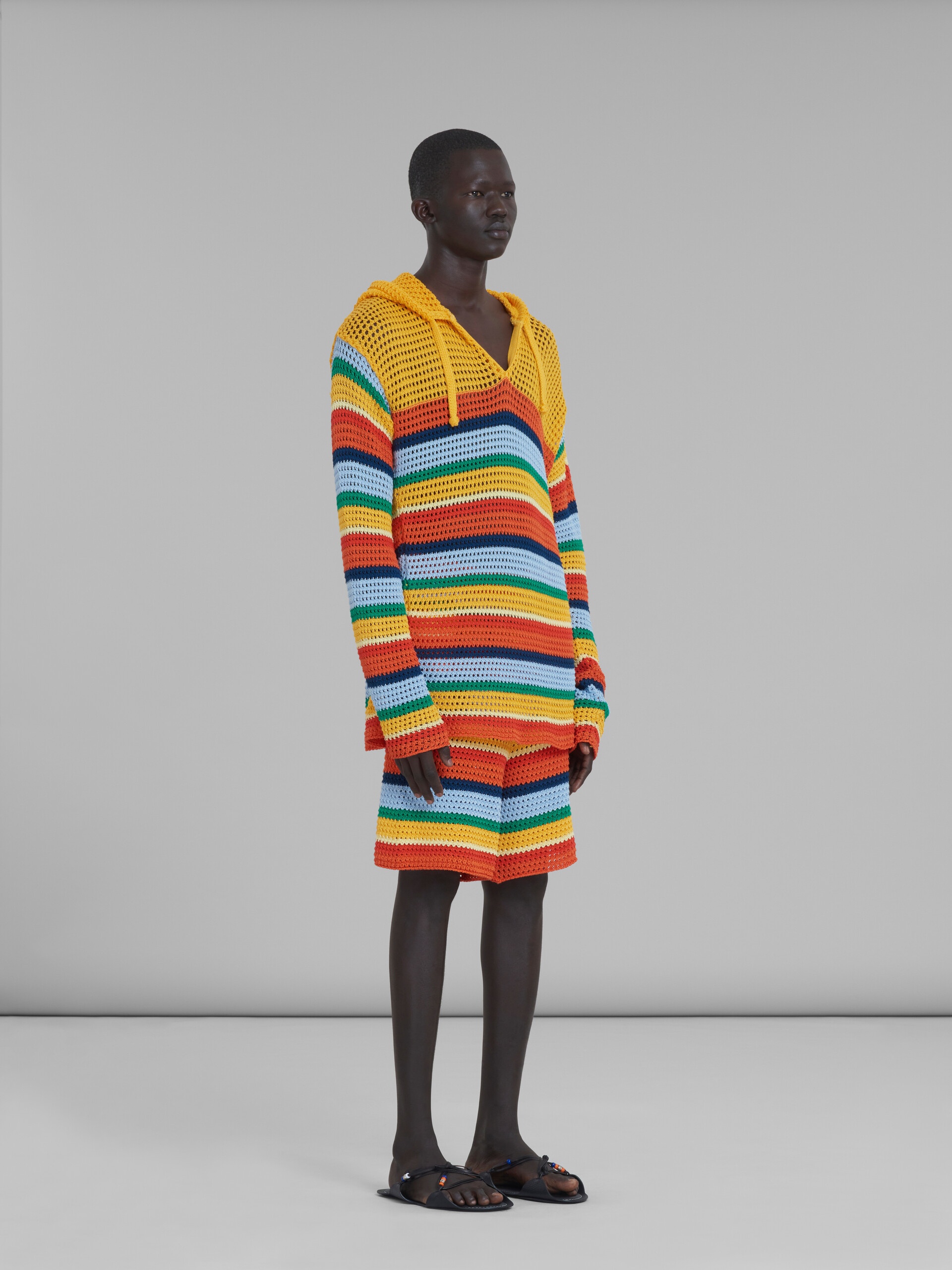 MARNI X NO VACANCY INN - MULTICOLOUR COTTON-KNIT HOODIE - 5