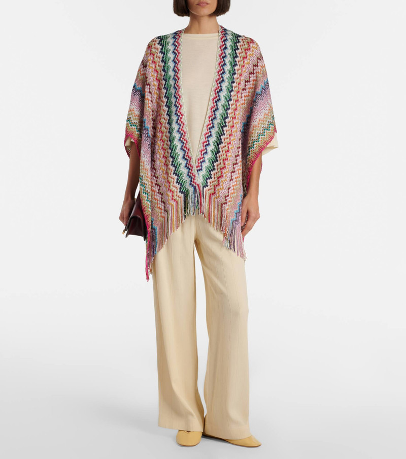 Missoni Zigzag fringed poncho outlook