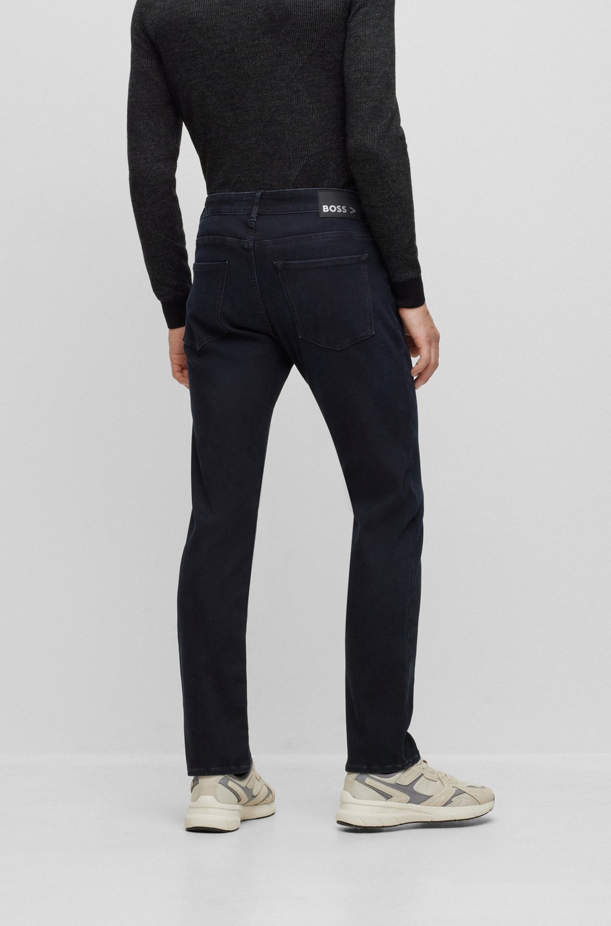 SLIM-FIT JEANS IN BLUE COZY-KNIT DENIM - 4