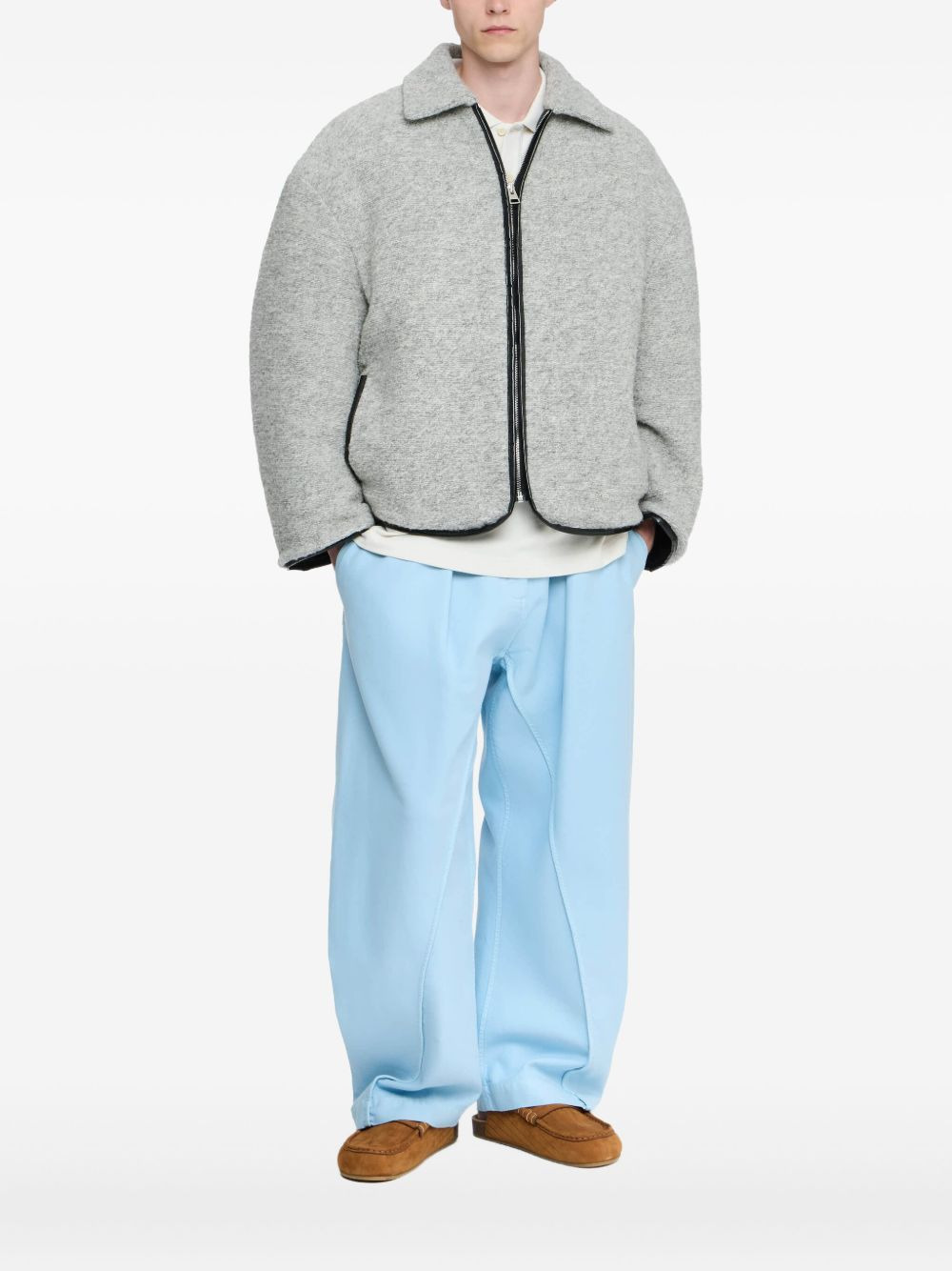 zip-front fleece jacket - 1