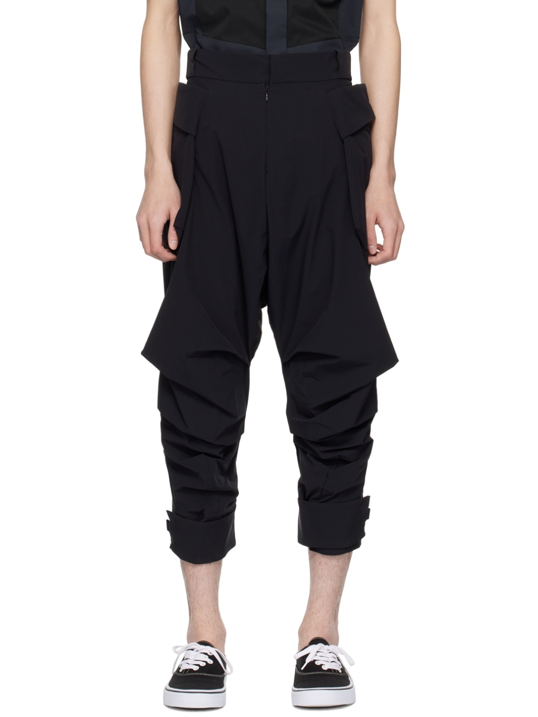 Black Paneled Trousers - 1