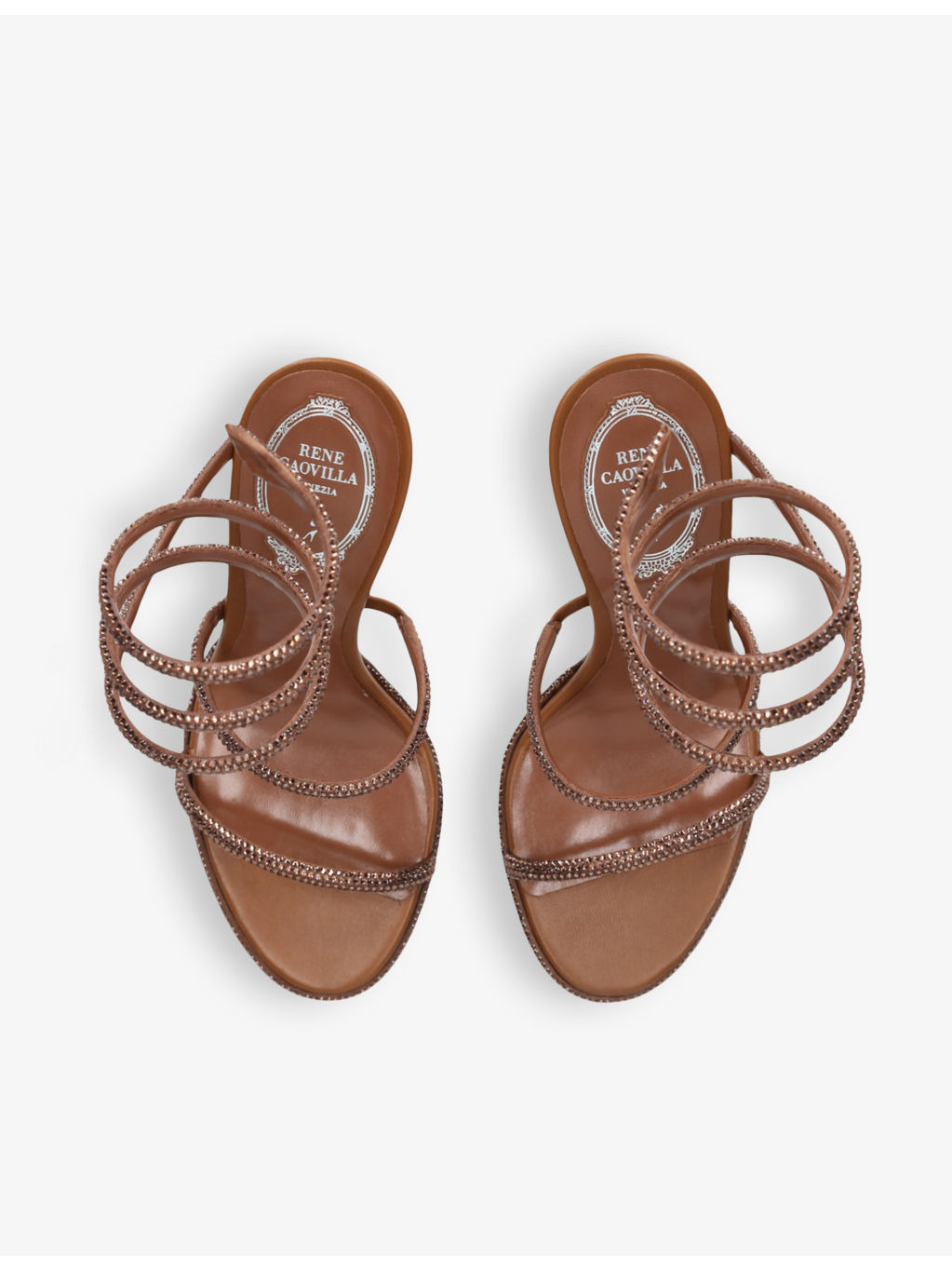 Cleo 105 crystal-embellished leather heeled sandals - 4