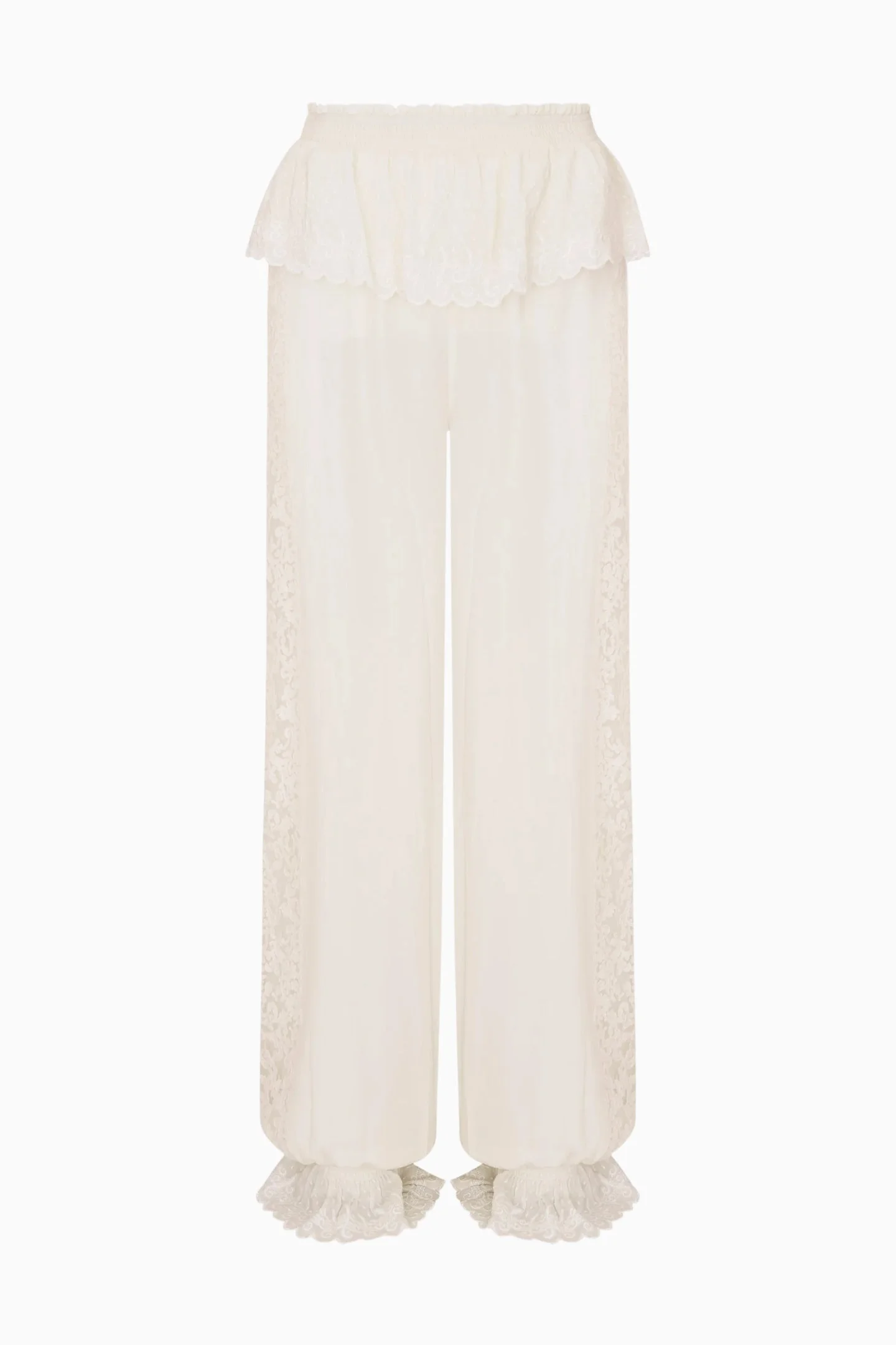Clyra Silk Lace-Trimmed Balloon Pant - 1