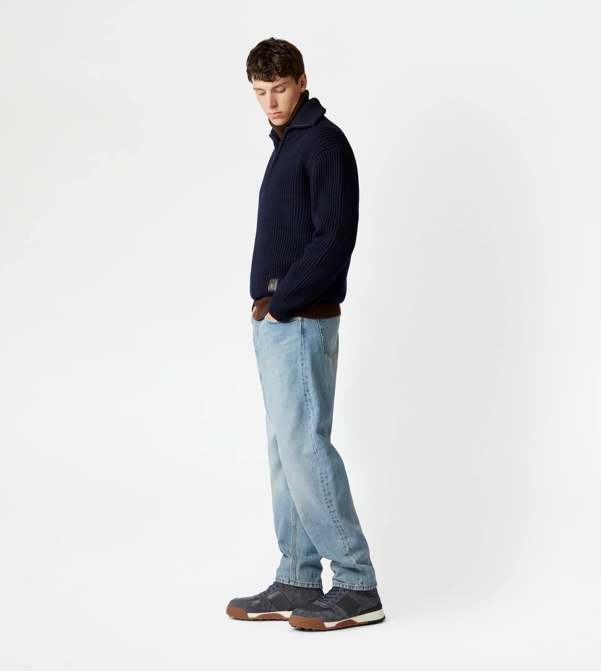 ZIPPED TURTLENECK JUMPER - BLUE - 4
