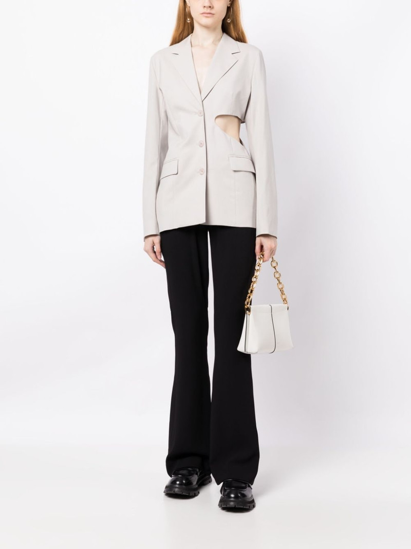 LOW CLASSIC single-breasted cut-out wool blazer outlook
