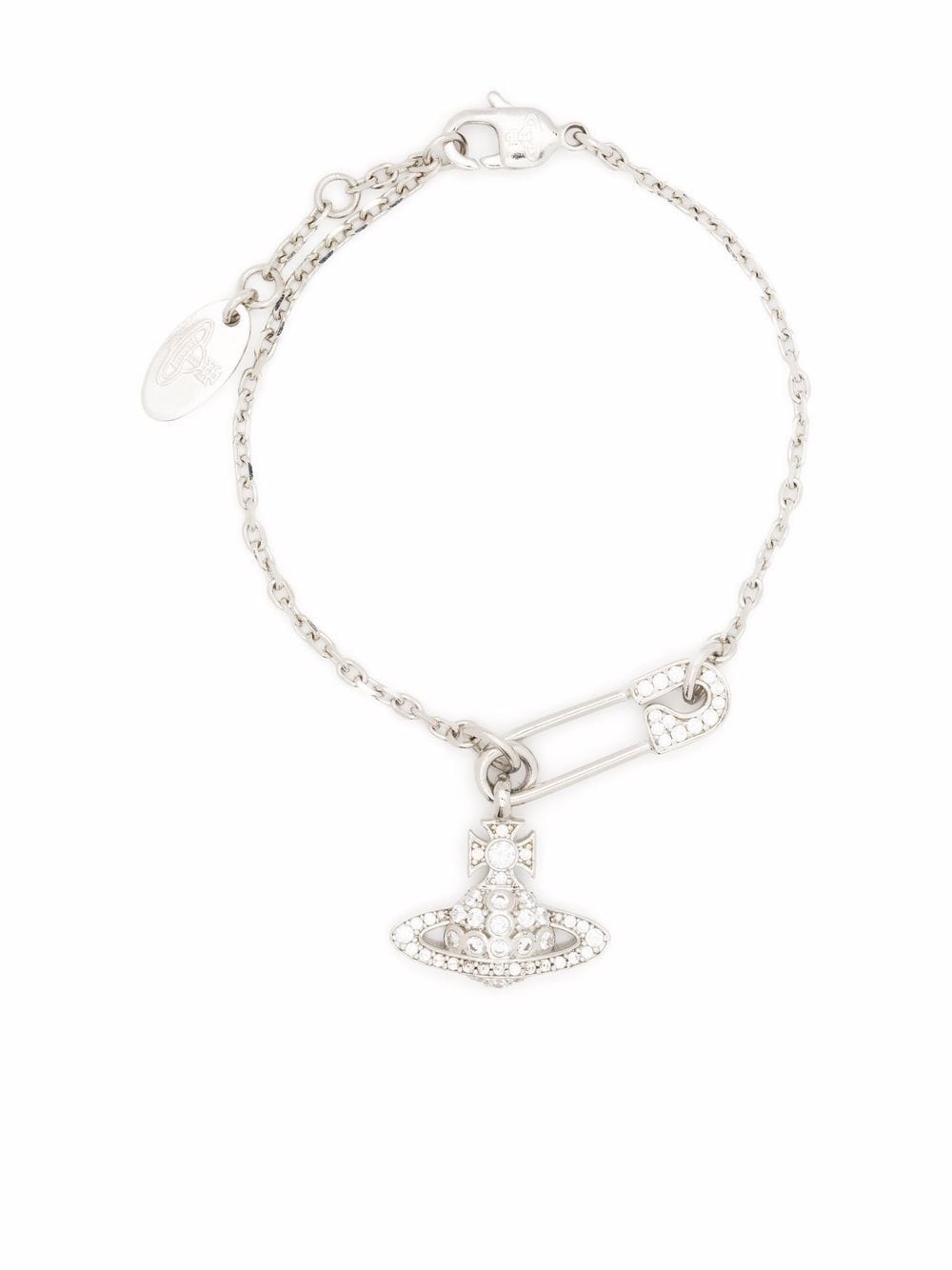 crystal-embellished Orb-safety pin bracelet - 2