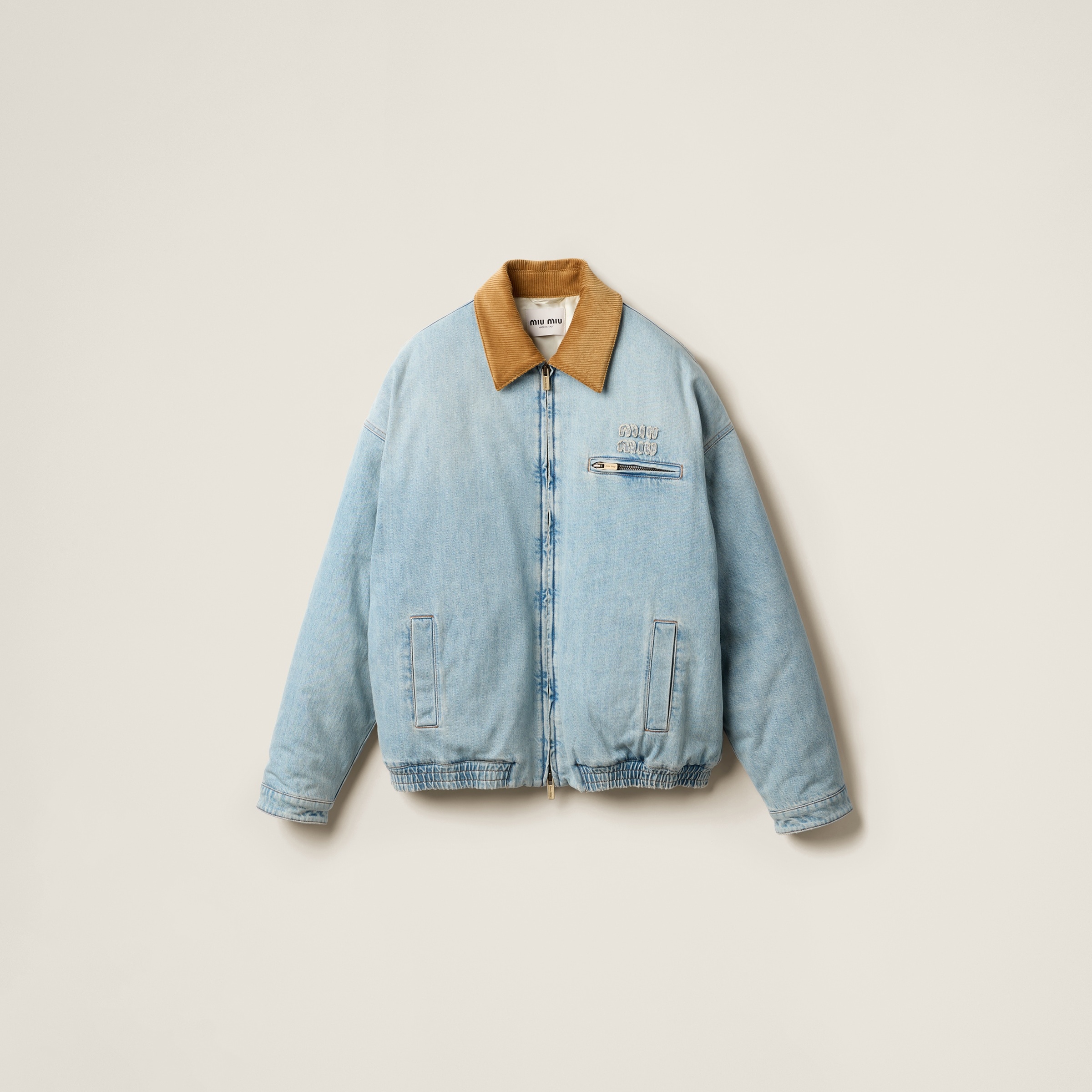 ジャケット・アウター 2015AW miumiu floral denim jacket Miu Miu Denim jacket with velvet collar | REVERSIBLE
