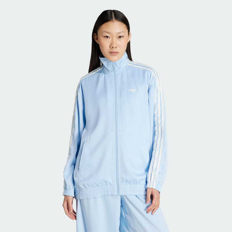 adidas adidas Originals Satin Ruffle 3-Stripes Firebird Track Jacket outlook