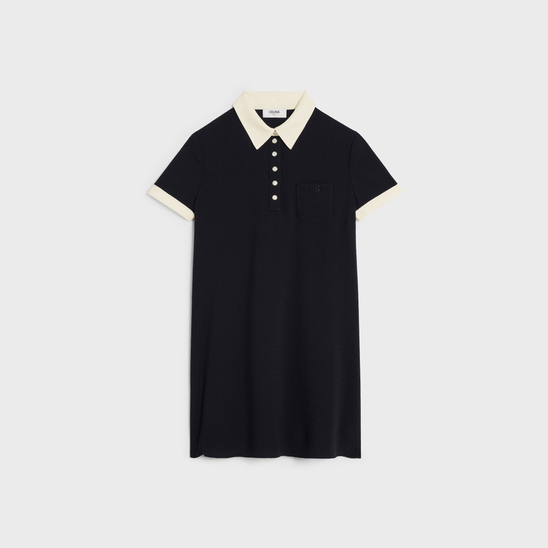 mini polo dress in viscose sablé 1