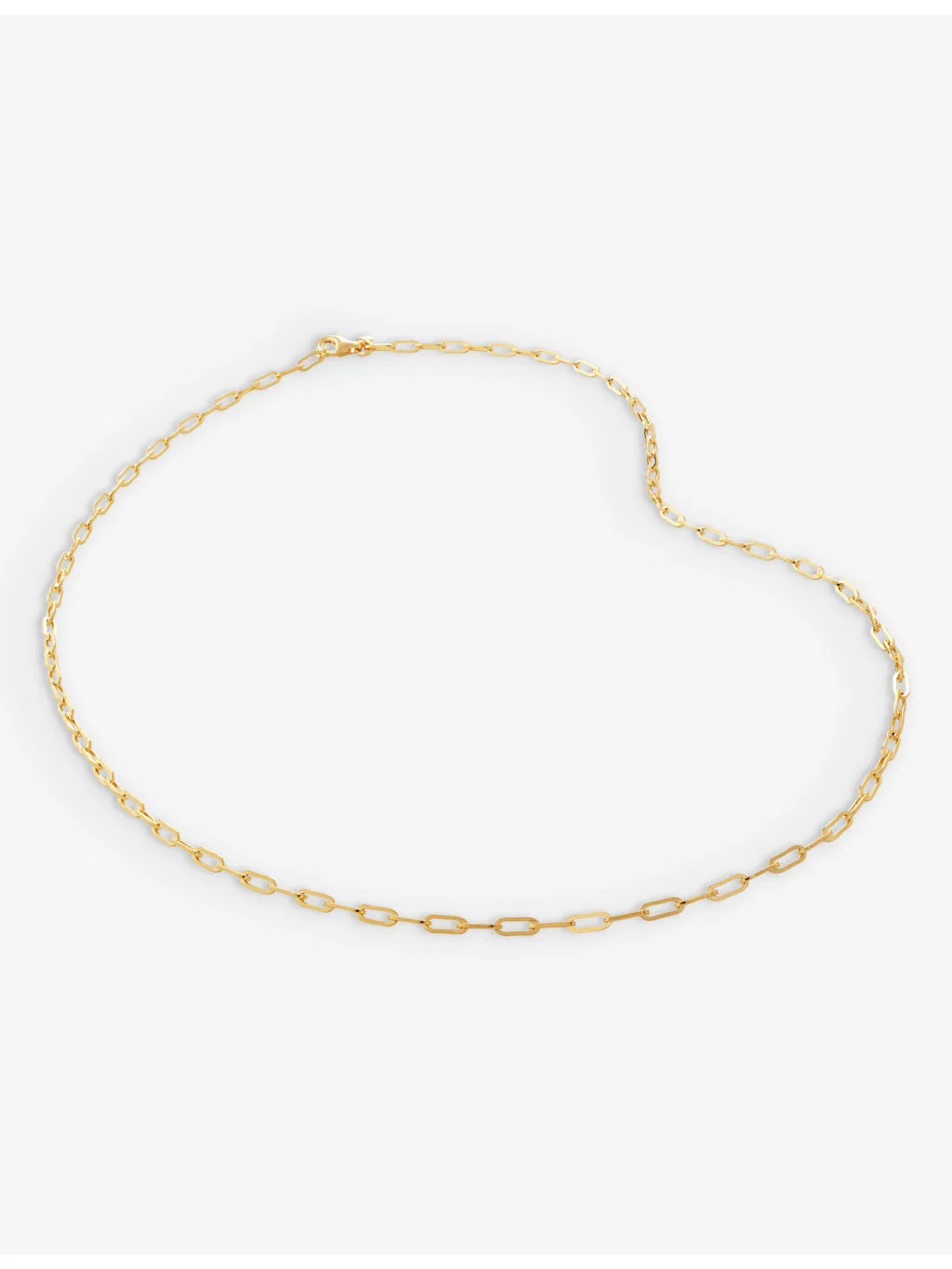 Mini paperclip-chain 18ct yellow gold-plated vermeil recycled sterling-silver necklace - 1