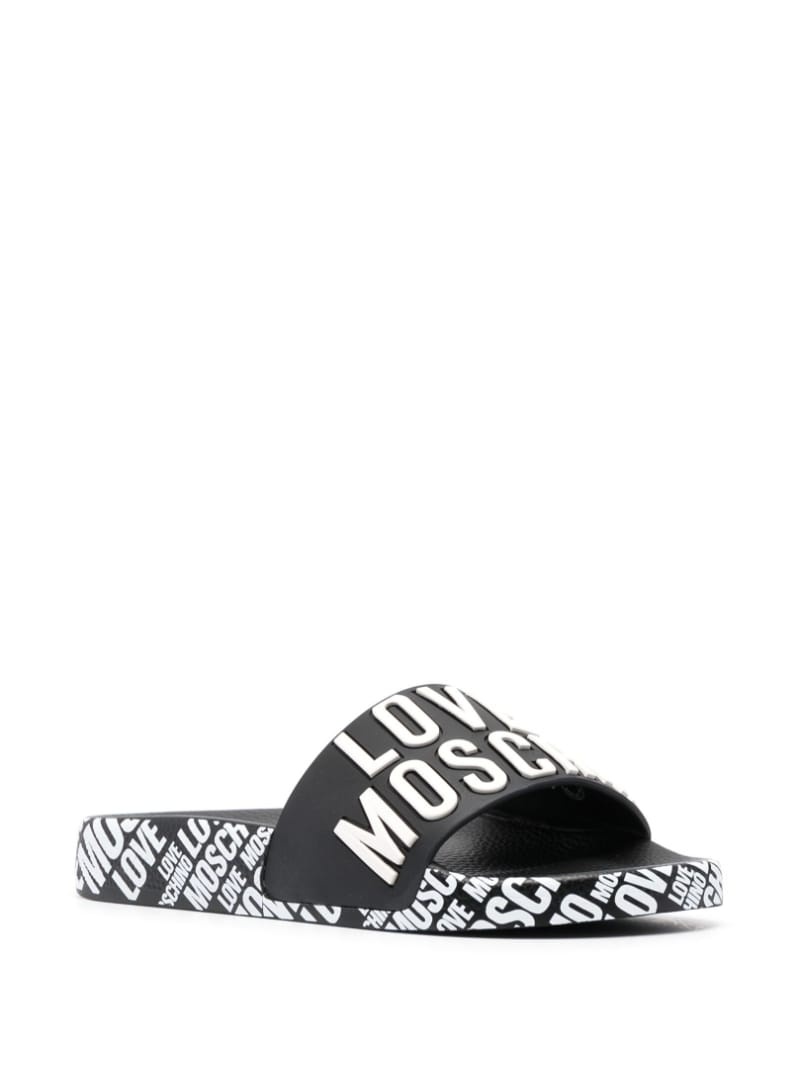 logo-print slip-on slides - 2