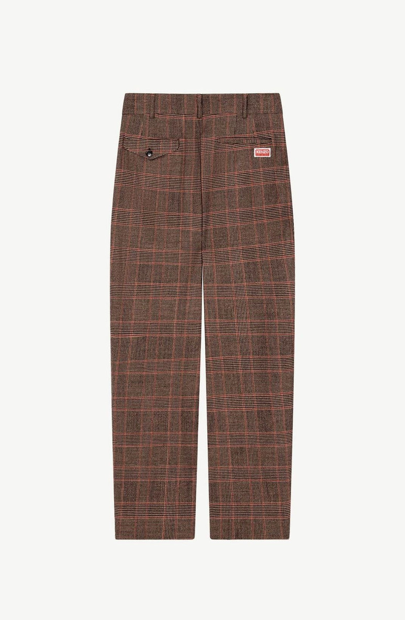 KENZO Pleated checked tailored trousers outlook