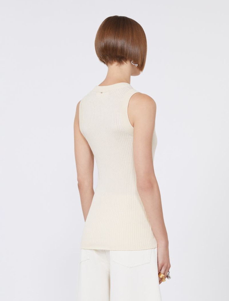 Cotton vest top - ecru 4