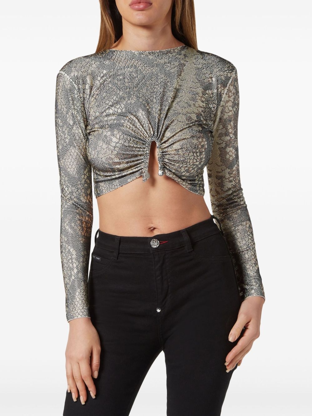 glass crystal embellishment T-shirt - 2
