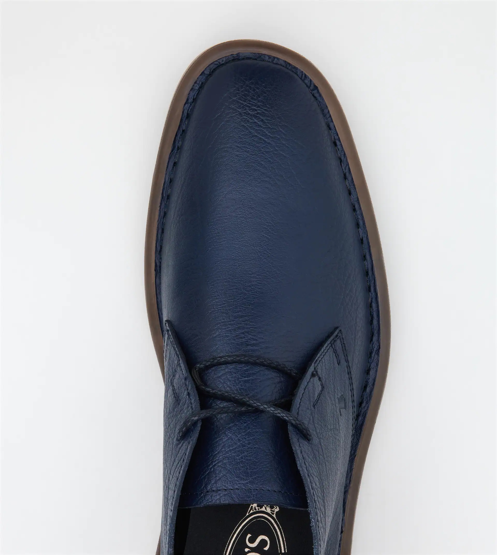DESERT BOOTS IN LEATHER - BLUE - 4