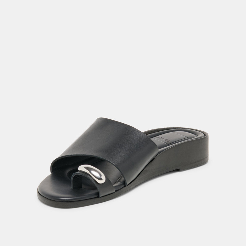 MOXY SANDALS BLACK LEATHER 4