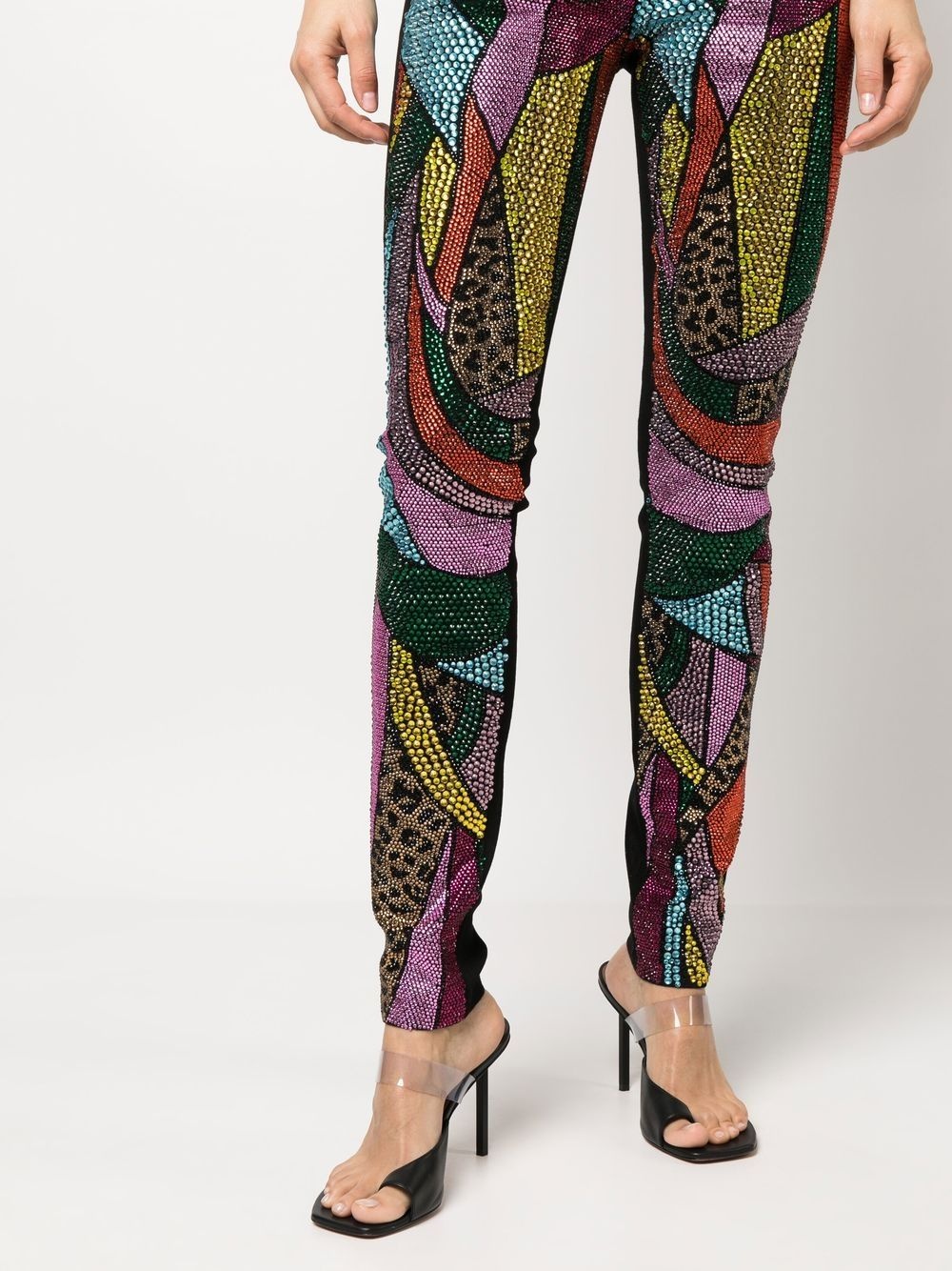 Rainbow patchwork denim jeggings - 5