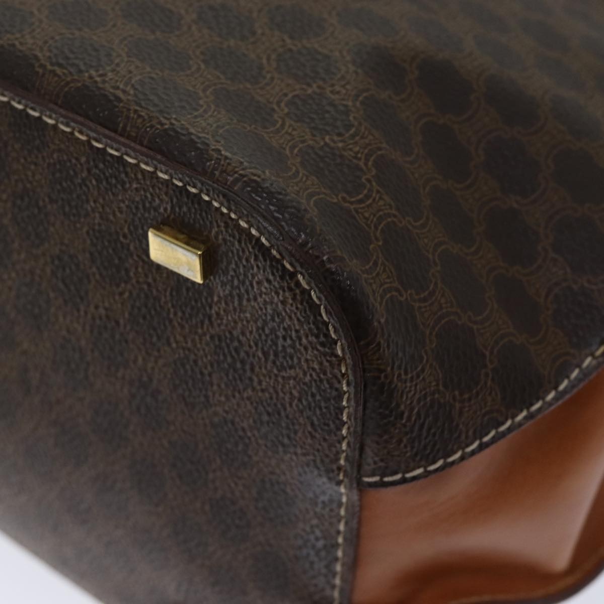 CELINE Macadam Canvas Hand Bag Pvc Brown - 16