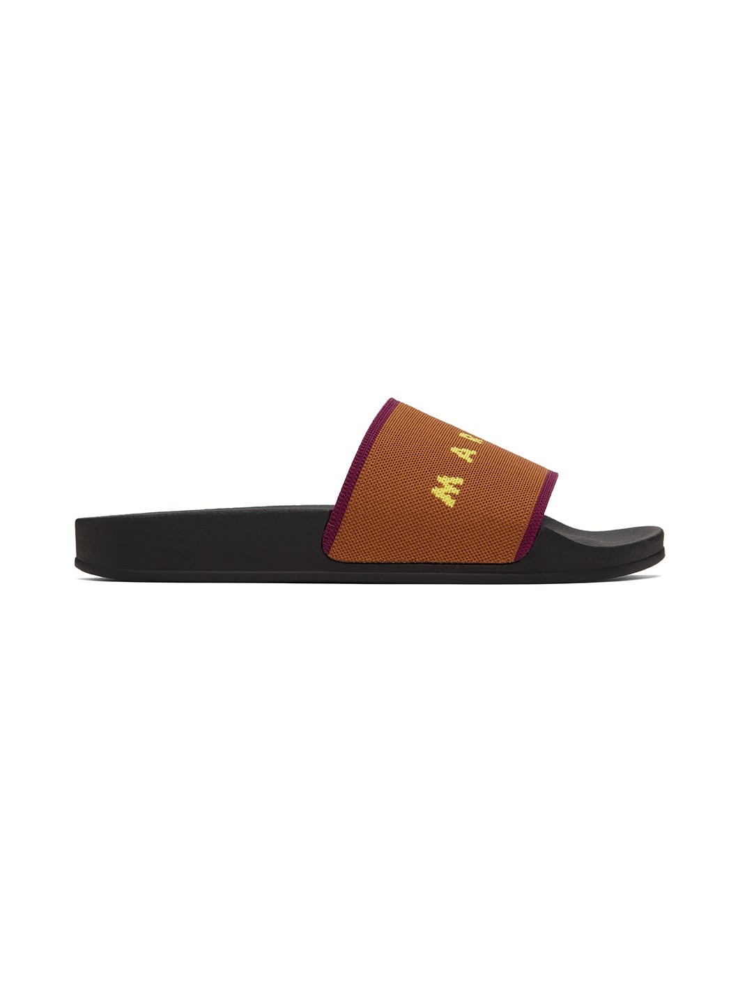 Brown Logo Jacquard Slides - 1