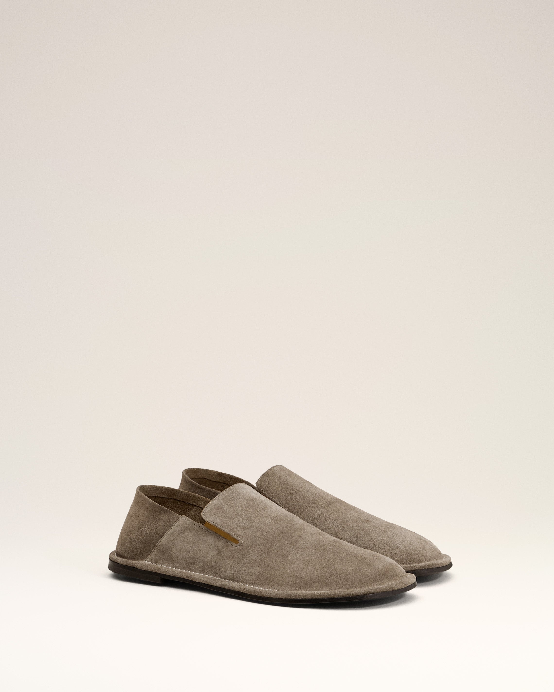 BEIGE LEATHER MIDI SLIPPERS - 3