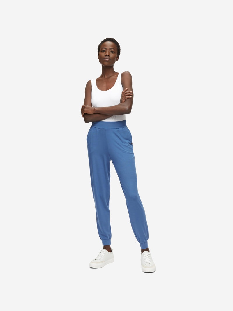 Women's Track Pants Basel Micro Modal Stretch Storm Blue - 1