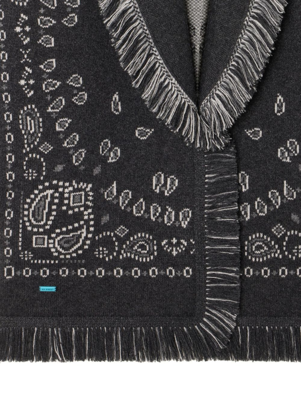 bandana-jacquard fringed cardigan - 5